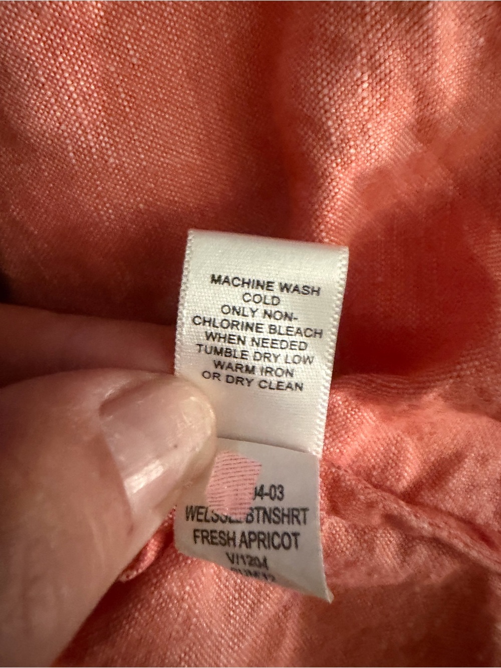 Banana Republic Size 8 Fresh Apricot Linen Cotton Button Down Shirt - Picture 5 of 6